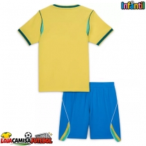 Camisa de Futebol Brasil Equipamento Principal Infantil Mundo 2026 Manga Curta (+ Calças curtas)